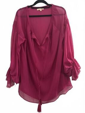 Gibson Latimer 1X Fuschia Blouse